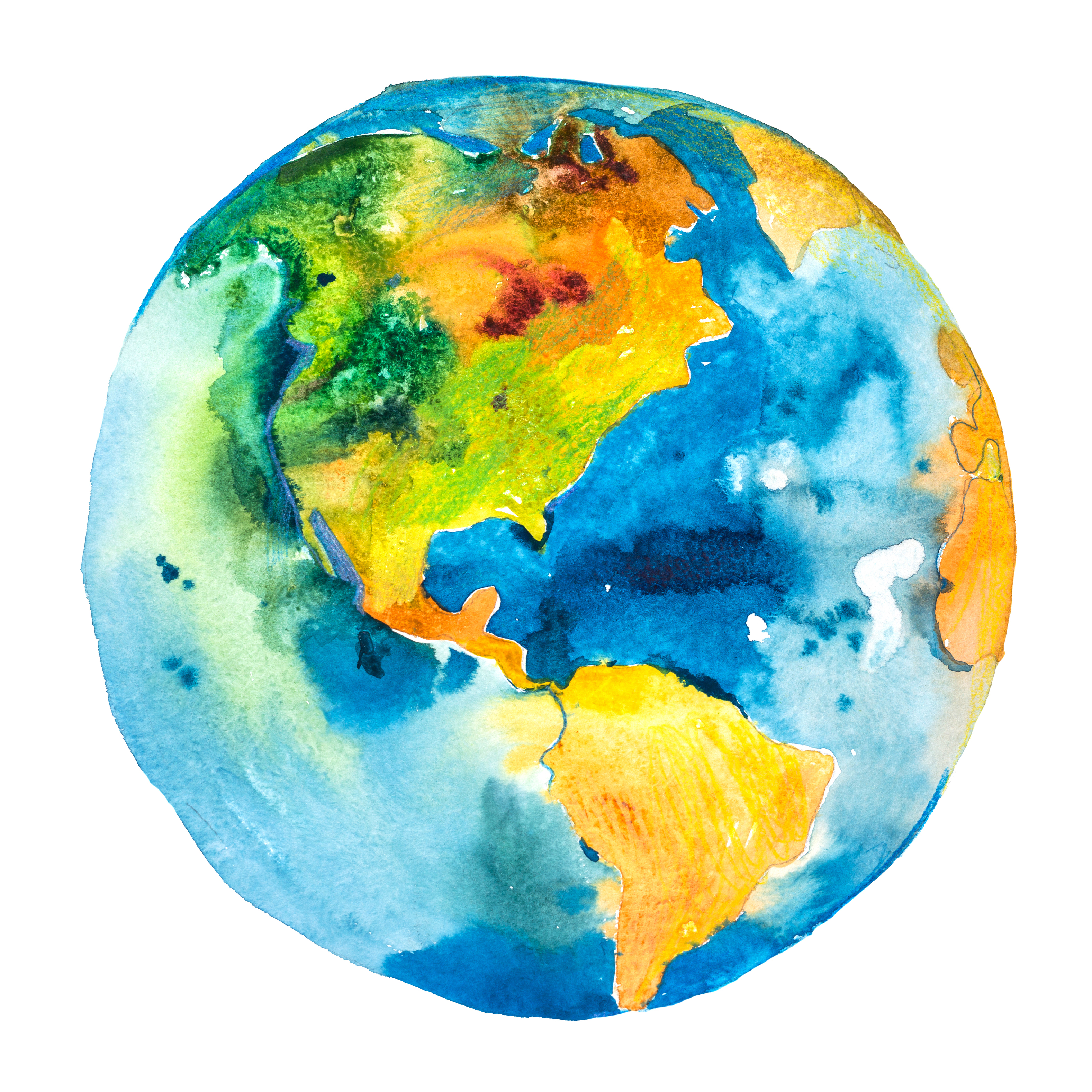 Watercolor of globe